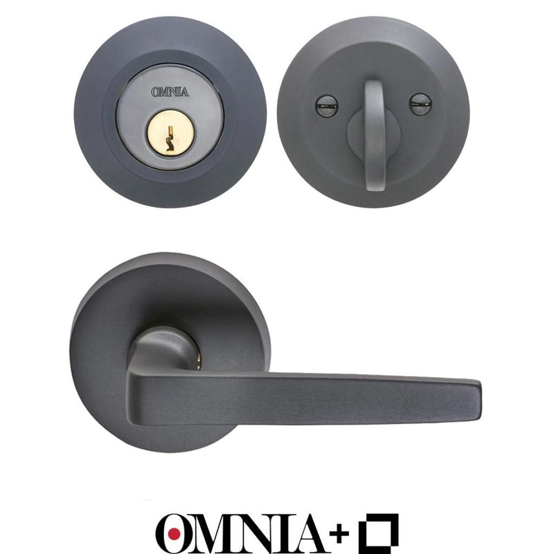 Omnia Modern Keyless Auxiliary Deadbolt Kit powered by Level with 36 Lever Latchset