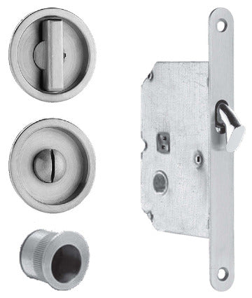Omnia 3910/3911 Stainless Pocket Door Lock & Trim