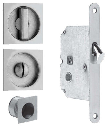 Omnia 3910/3911 Stainless Pocket Door Lock & Trim