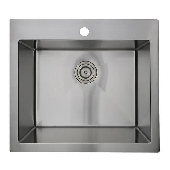 Nantucket Sink Pro Series SR2522-12-16 , 25" Pro Series Rectangle Single Bowl Dualmount Small Radius Corners Stainless Steel Kitchen Sink