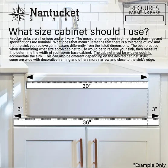 Nantucket Sink Curved Vineyard Collection FCFS3320CA (W,C,MB) Nantucket Sinks' 33 Inch Farmhouse Fireclay Sink with Curved Apron Front