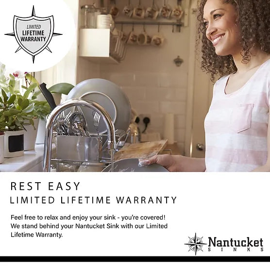 Nantucket Sink Pro Series SR3219-OS-16 Low Divide Large Rectangle Double Bowl Stainless Steel Kitchen Sink
