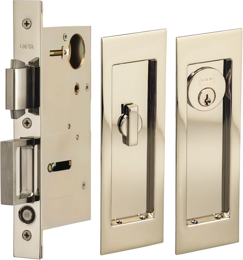 Omnia 7035 Mortise Pocket Door Locks & Flushcups