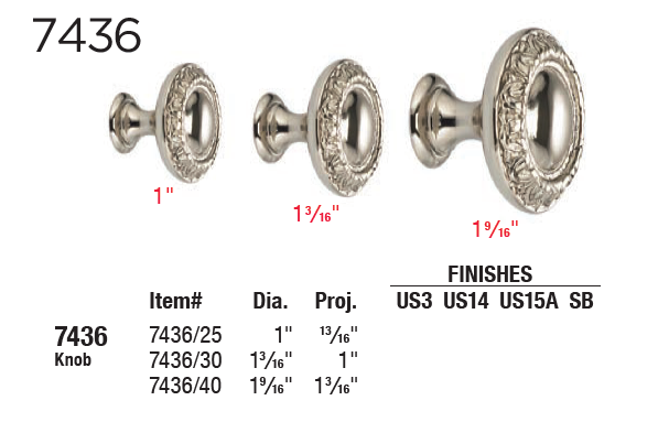 Omnia Ornate 7436 Solid Brass Cabinet Knobs & Pulls
