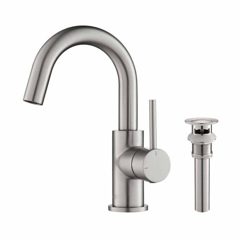 KIBI Circular Single Handle High-Arc Bathroom Sink Faucet – KBF1021