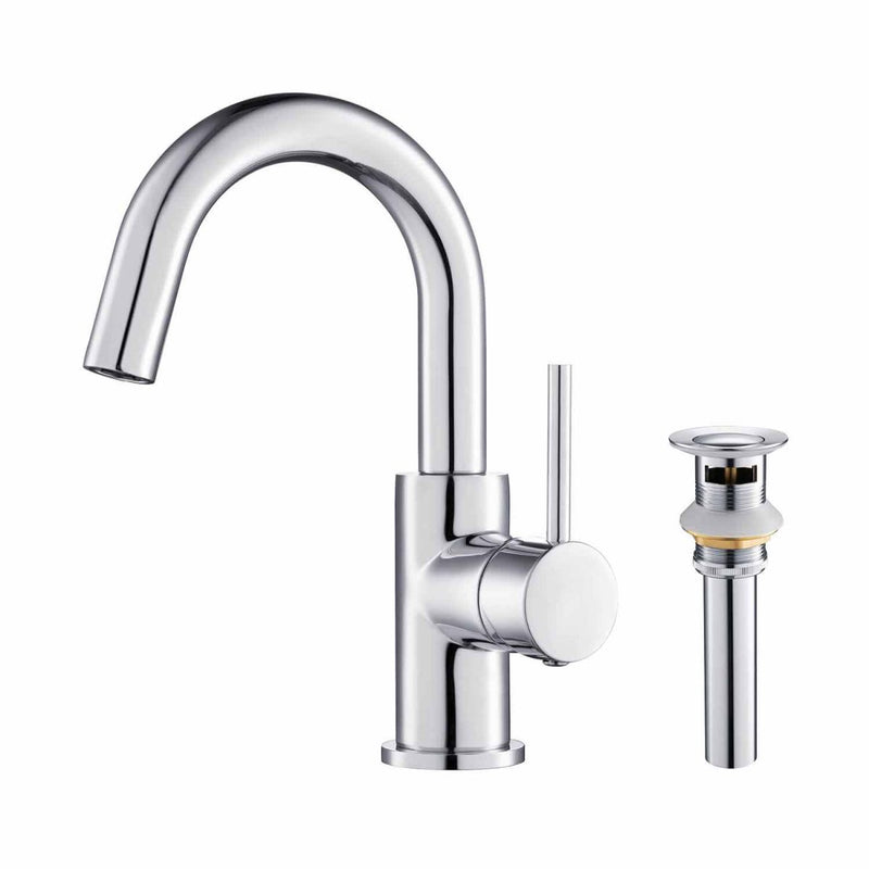 KIBI Circular Single Handle High-Arc Bathroom Sink Faucet – KBF1021