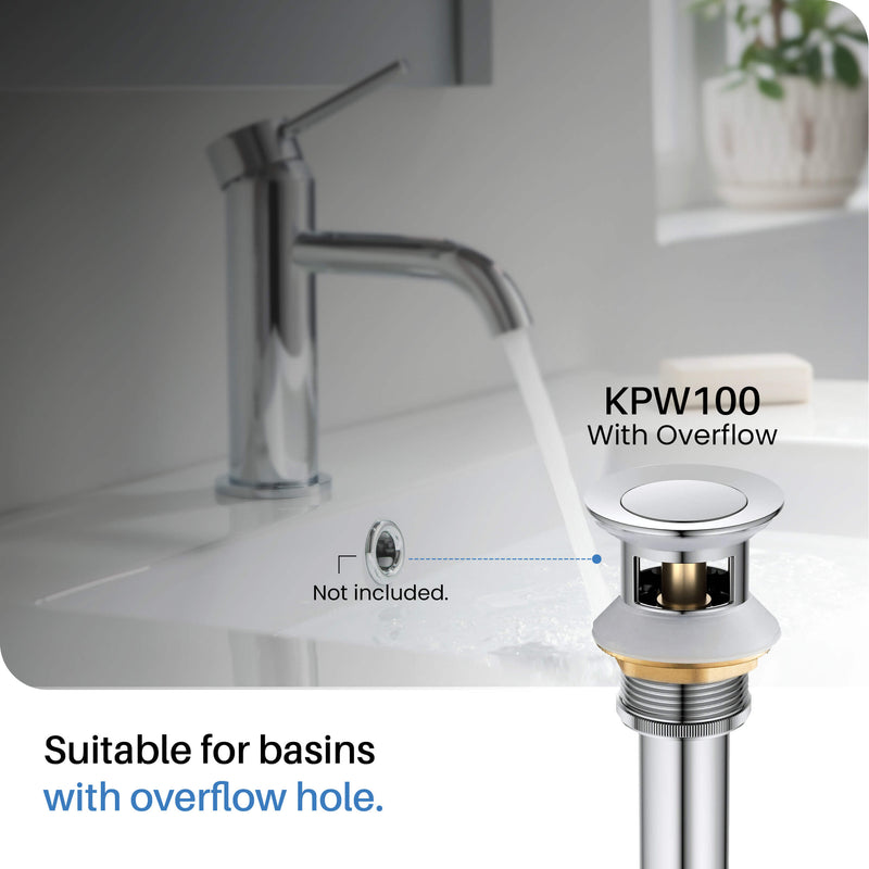 KIBI Circular 8″ Bathroom Sink Widespread Faucet with Drain Assembly – KBF1025