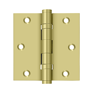 Deltana DSB35B, DSB4B, DSB45B, DSB55B, DSB66B, Ball Bearing, Square Corner, Solid Brass Hinges (Sold as Pair)