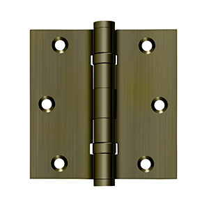 Deltana DSB35B, DSB4B, DSB45B, DSB55B, DSB66B, Ball Bearing, Square Corner, Solid Brass Hinges (Sold as Pair)
