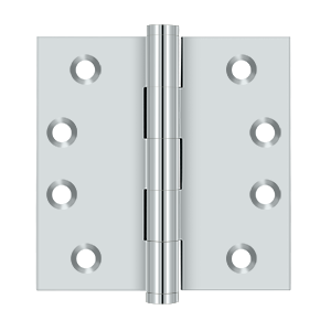 Deltana DSB4N, DSB4R5N 4" x 4" Non-Removable Pin Solid Brass Hinges (Sold as Pair)