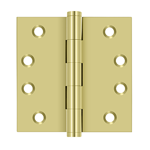 Deltana DSB4NB, DSB4R4NB, DSB45NB, DSB55NB, Ball Bearing, Non-Removable Pin, Solid Brass Hinges (Sold as Pair)