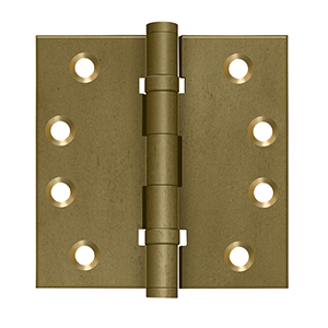 Deltana DSB4N10, DSB4NB10, DSB45NB10, Distressed Finish, Square Corner, Non-Removable Pin (NPR), Solid Brass Hinges