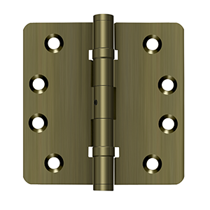 Deltana DSB4NB, DSB4R4NB, DSB45NB, DSB55NB, Ball Bearing, Non-Removable Pin, Solid Brass Hinges (Sold as Pair)