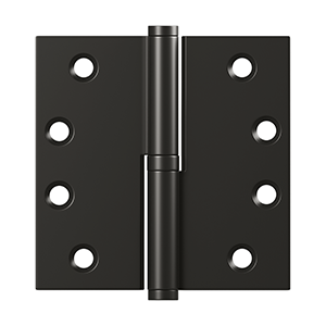 Deltana, DSBLO4, Lift-Off Hinge, 4" x 4", Solid Brass (Sold as Pair)