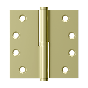 Deltana, DSBLO4, Lift-Off Hinge, 4" x 4", Solid Brass (Sold as Pair)