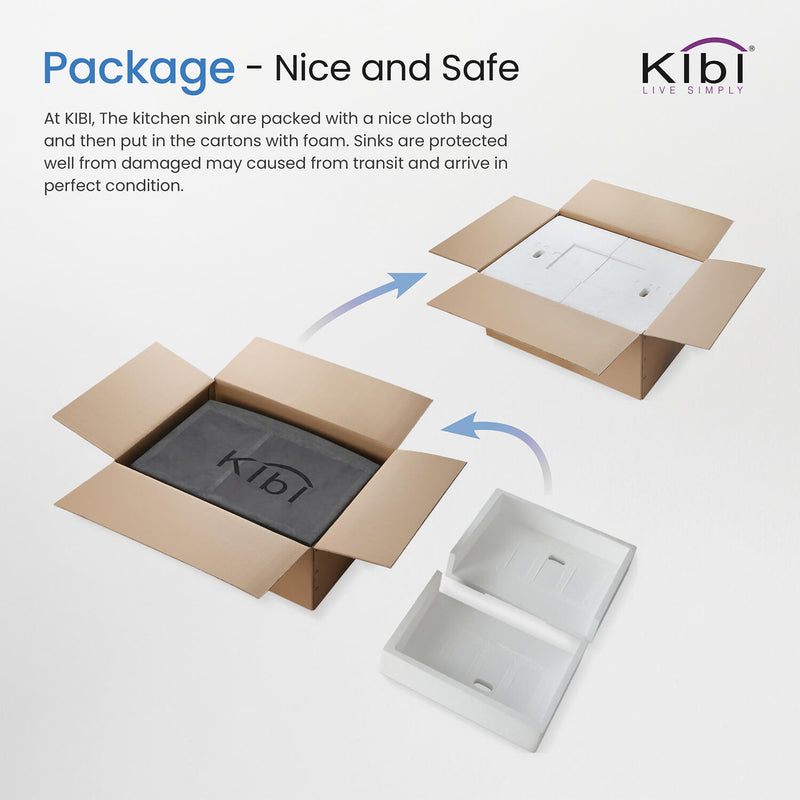 KIBI 14″ Undermount Single Bowl Stainless Steel Kitchen Sink  K1-S14