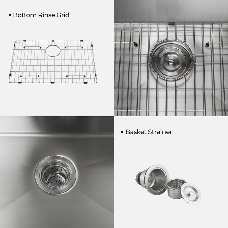 KIBI 26″ Undermount Single Bowl Stainless Steel Kitchen Sink K1-S26