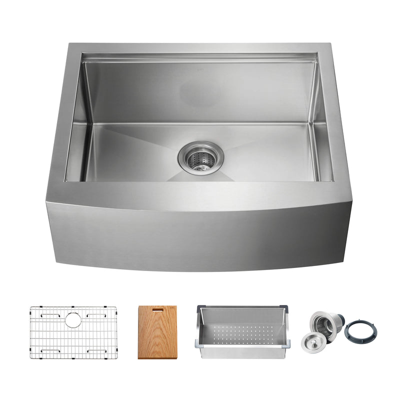 KIBI 27″ Undermount Single Bowl Stainless Steel Kitchen Sink Work Station K1-SF27T