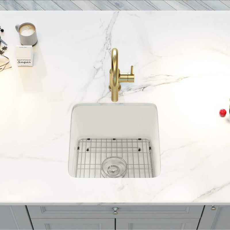 KIBI 18″ Fireclay Undermounted Kitchen Sink Cubic Series K2-S18SQ