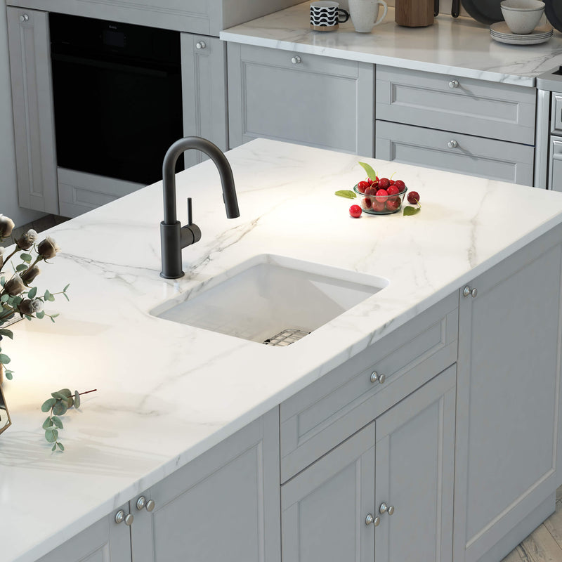 KIBI 18″ Fireclay Undermounted Kitchen Sink Cubic Series K2-S18SQ