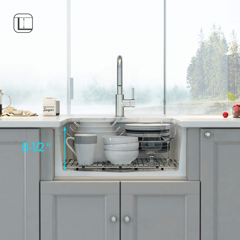 KIBI 27″ Fireclay Undermounted Kitchen Sink Landis Series K2-S27