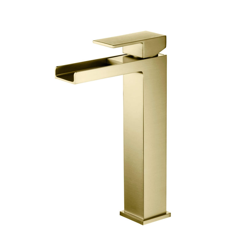 KIBI Waterfall Brass Single Handle Bathroom Vessel Sink Faucet – KBF1005