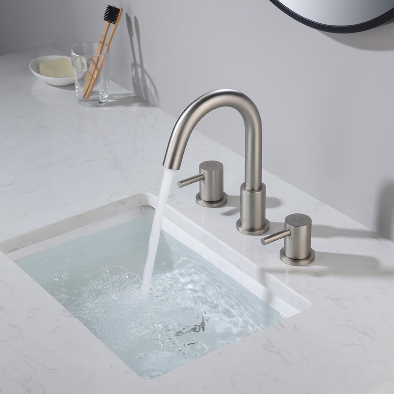 KIBI Circular 8″ Widespread Bathroom Sink Faucet with Pop-up – KBF1016