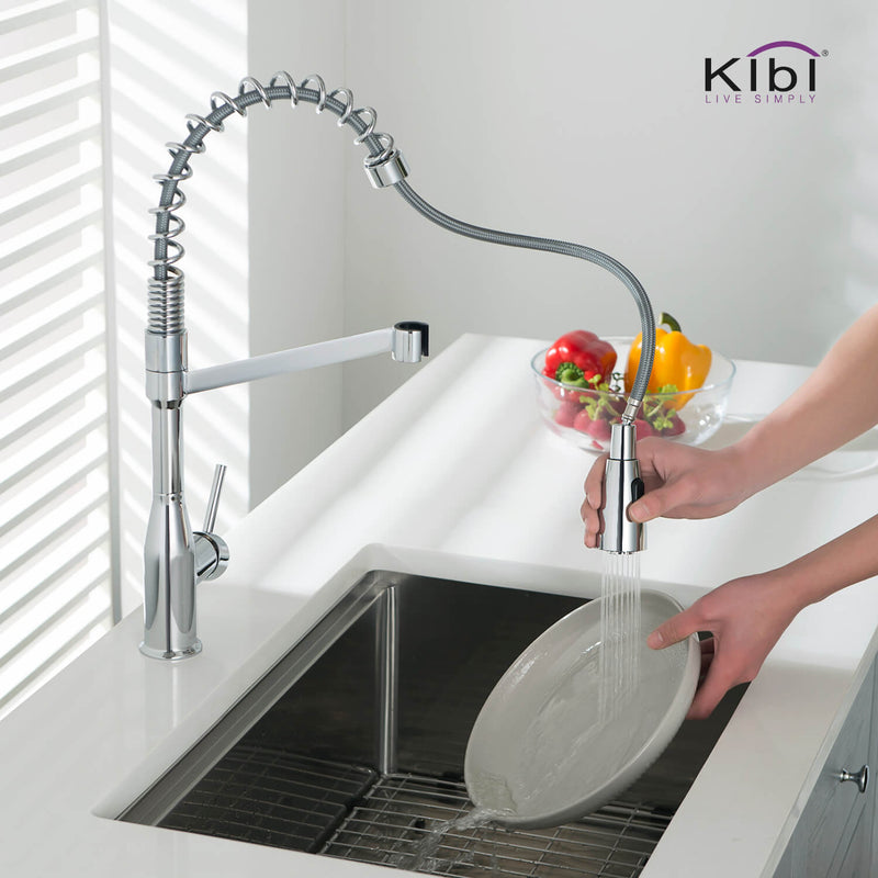 KIBI Largo Single Handle High Arc Pull Down Kitchen Faucet – KKF2006