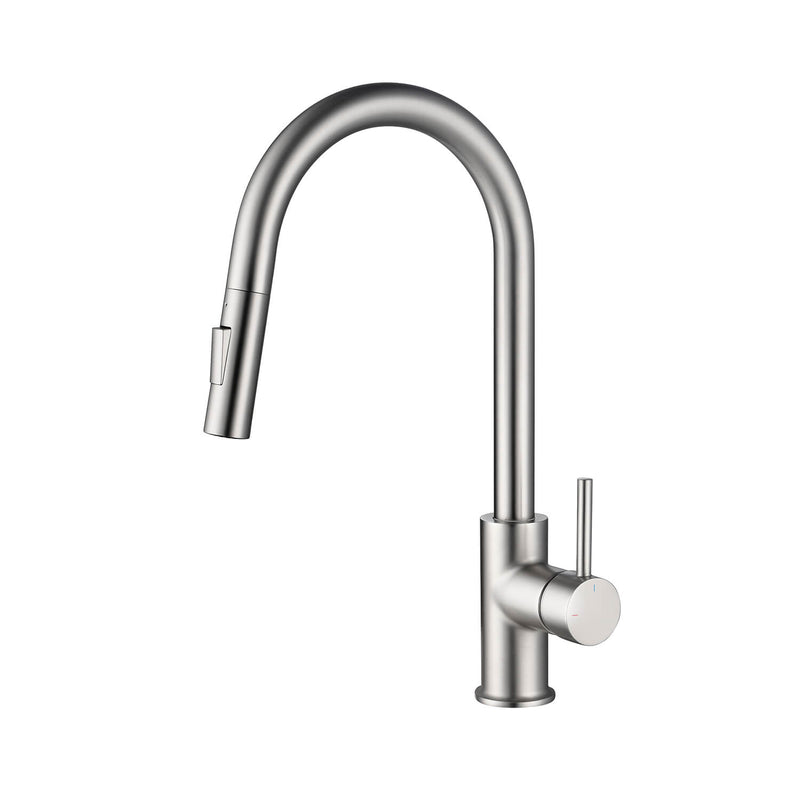 KIBI Circular Single Handle Pull Down Kitchen Faucet – KKF2013