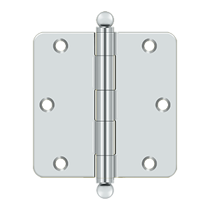 Deltana S35R4-BT, 3-1/2" x 3-1/2" - 1/4" Radius RC / Residential / Ball Tips Steel Hinges (Sold as Pair)