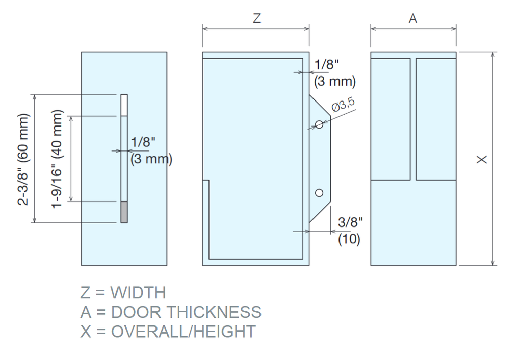 Sugatsune DSI-4254 Stainless Steel Sliding Door Handle