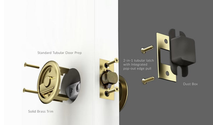 Emtek Round Pocket Door Tubular Lock