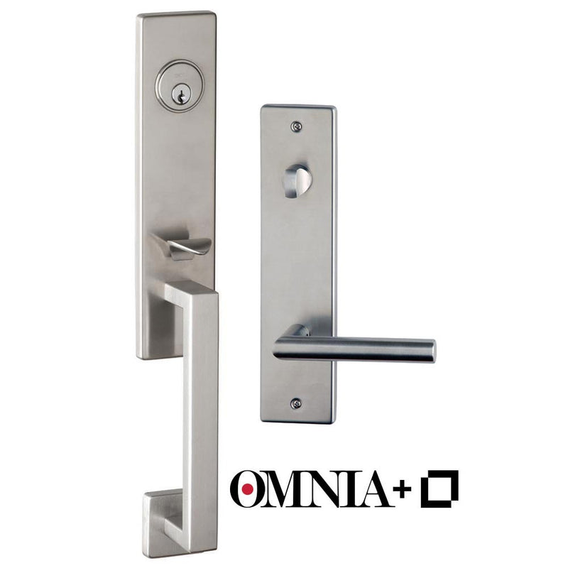 Omnia Urban Modern Stainless Steel Keyless Tubular Deadbolt Entrance Handleset Lockset powered by Level