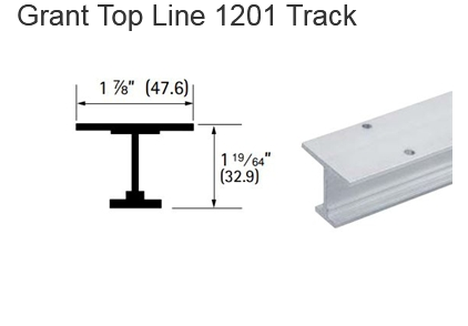 Hettich Grant 1201 Heavy-Duty Aluminum I-Beam Single Track