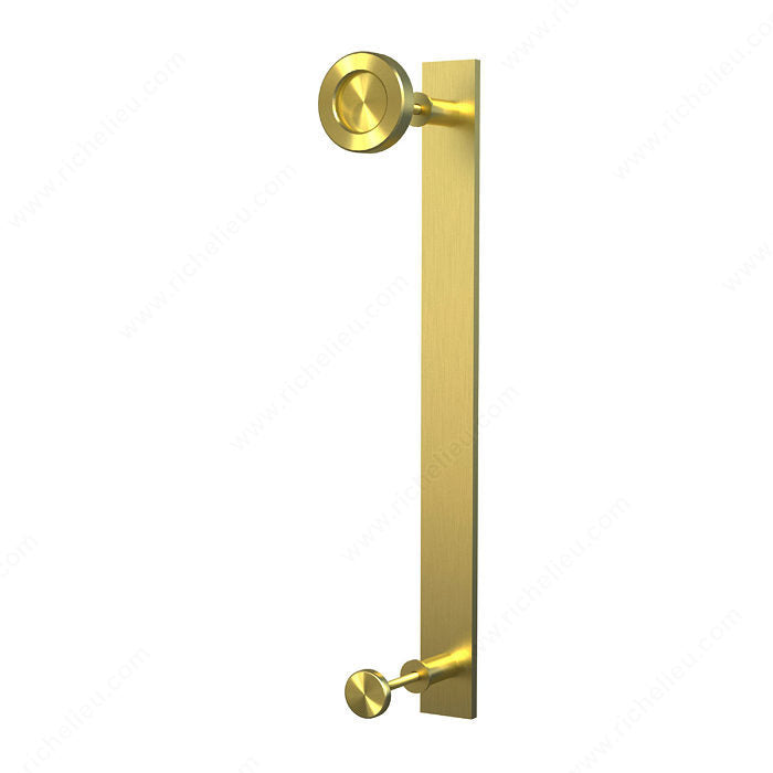 Flat Bar Door Handle with Round Disc Pull