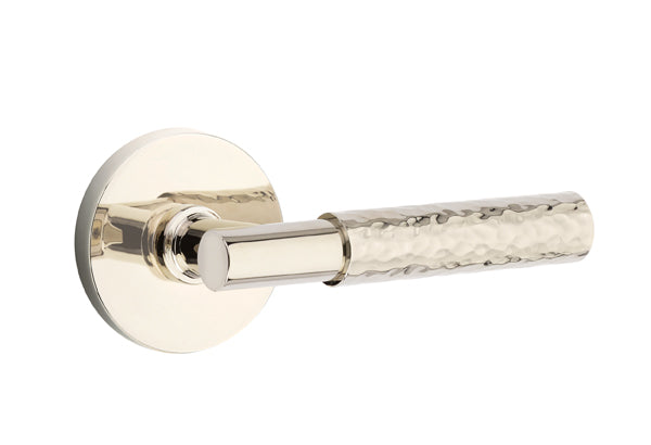 Emtek Hammered Lever w/T-Bar & Disk Rose from the SELECT Brass Collection with the CF Mechanism