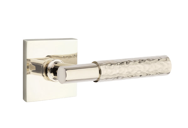 Emtek Hammered Lever w/T-Bar & Square Rose from the SELECT Brass Collection with the CF Mechanism