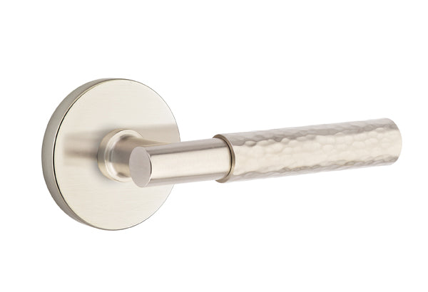 Emtek Hammered Lever w/T-Bar & Disk Rose from the SELECT Brass Collection with the CF Mechanism