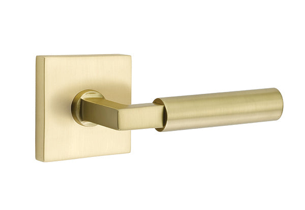 Emtek Hercules Lever w/Square Rosette from the Modern Brass Collection with the CF Mechanism