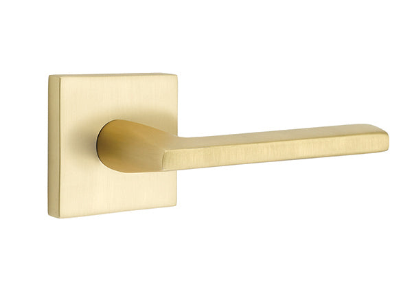 Emtek Helios Lever w/Square Rosette from the Modern Brass Collection with the CF Mechanism