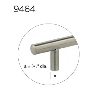 Omnia 9464 Modern Cabinet Pull – Solid Stainless Steel