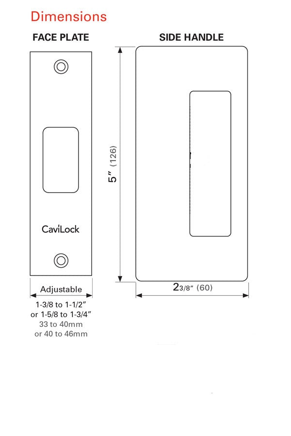 CavitySliders Cavilock CL200 Passage Pocket Door Pull Set