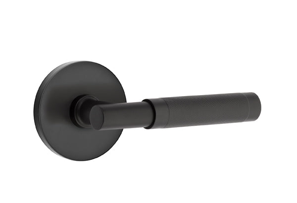 Emtek Knurled Lever w/T-Bar & Disk Rose from the SELECT Brass Collection with the CF Mechanism