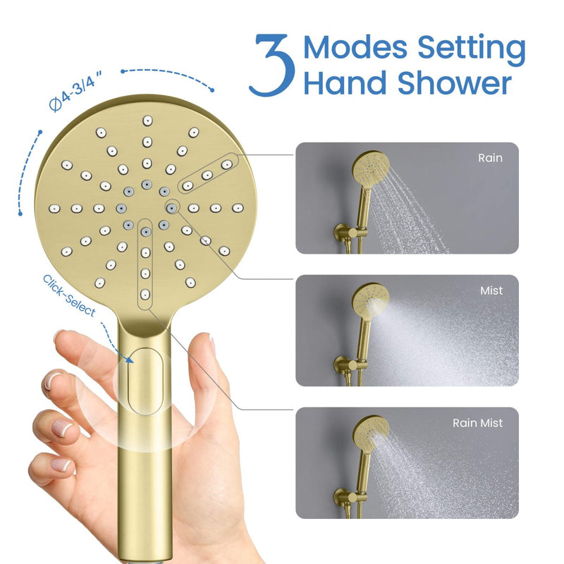 Kibi Circular Pressure Balanced 2-Function Shower System with Rough-In Valve