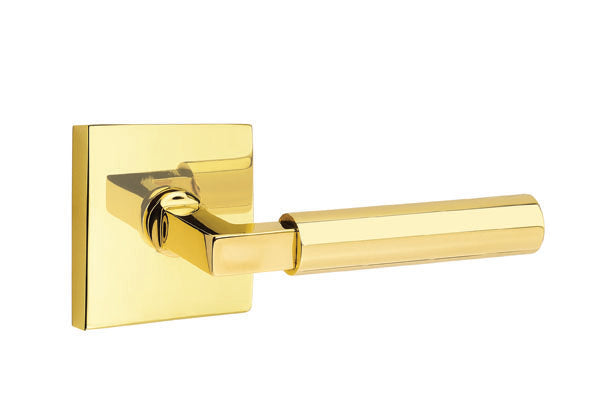 Emtek Hercules Lever w/Square Rosette from the Modern Brass Collection with the CF Mechanism