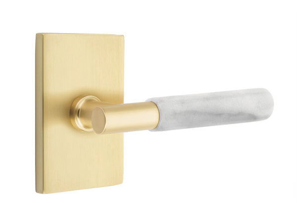 Emtek Marble Lever w/T-Bar from the SELECT Brass Collection with the CF Mechanism