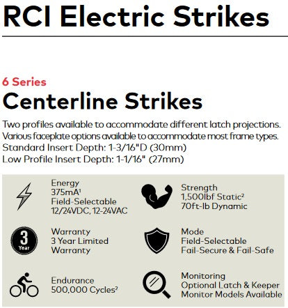Rutherford Controls RCIS6514-32D  Electric Strike for 3/4" Latch