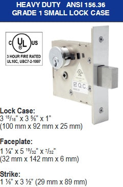 Cal-Royal NM SERIES Smalll Mortise Deadlock Stainless