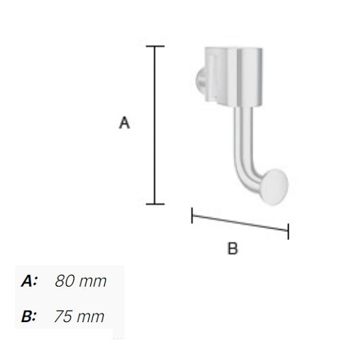 Smedbo - SIDELINE Hook for Glass Shower Panel, DK3111