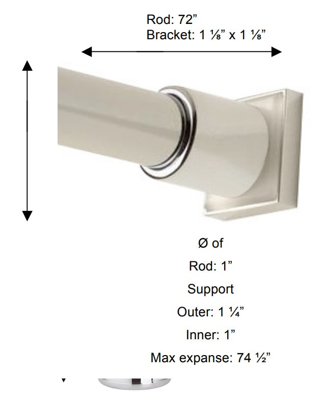 Valsan - CUBIS-PLUS Shower Rod Supports (Rod not included)